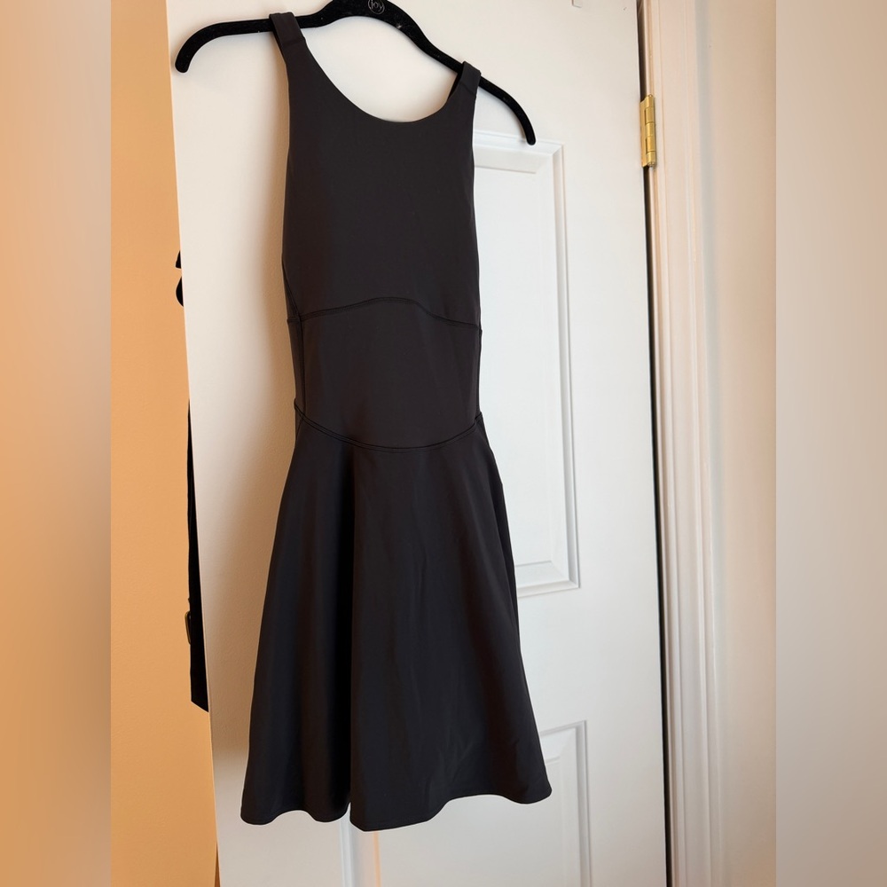 Athletic Black Sleeveless Fit-and-Flare Dress